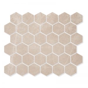 Hexagon Waterjet Mosaic Tile daphne Marble 2