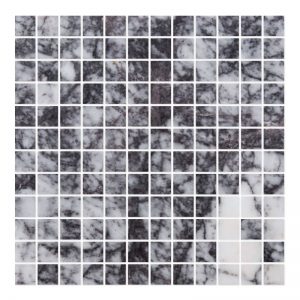 Square Waterjet Mosaic Tile lilac black Marble Collection