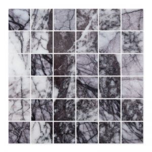 Square Waterjet Mosaic Tile lilac black Marble Collection 2x2