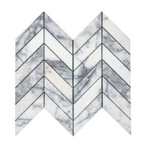 chevron mosaic tile lilac marble