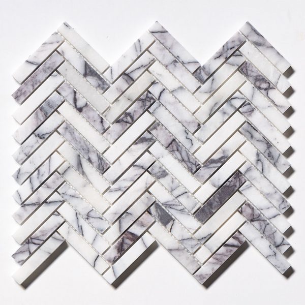 Lilac Herringbone Marble Mosaic 1