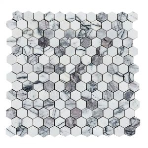 hexagon mosaic tile lilac marble