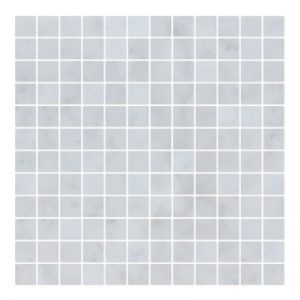 Square Waterjet Mosaic Tile sky white Marble Collection 1x1