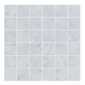 Square Waterjet Mosaic Tile sky white Marble Collection 2x 2