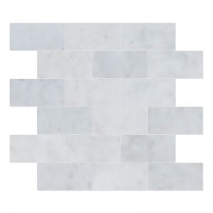 Brick Waterjet Mosaic Tile sky white Marble Collection 2 x 4