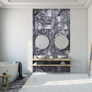 lilac marble bathroom wall design