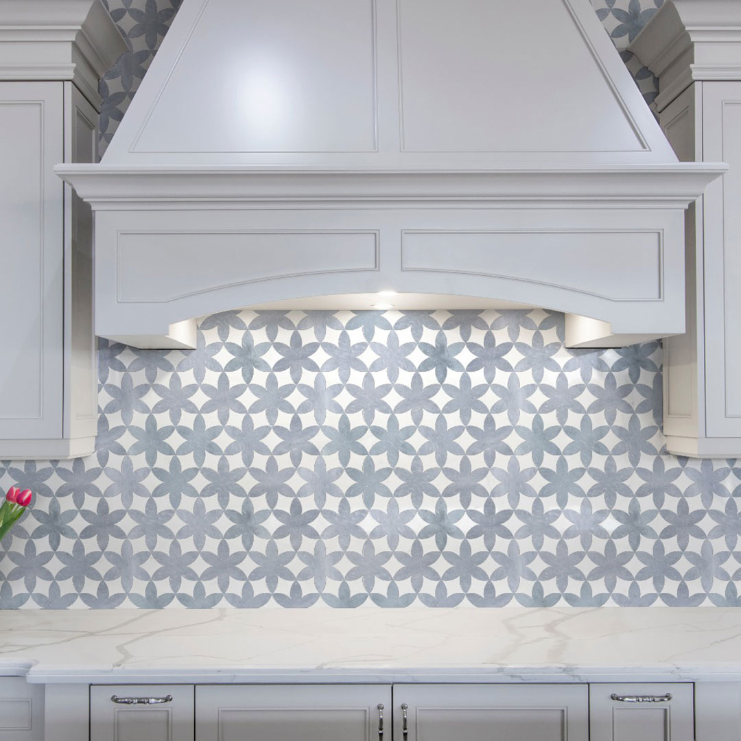waterjet marble kitchen backsplash design